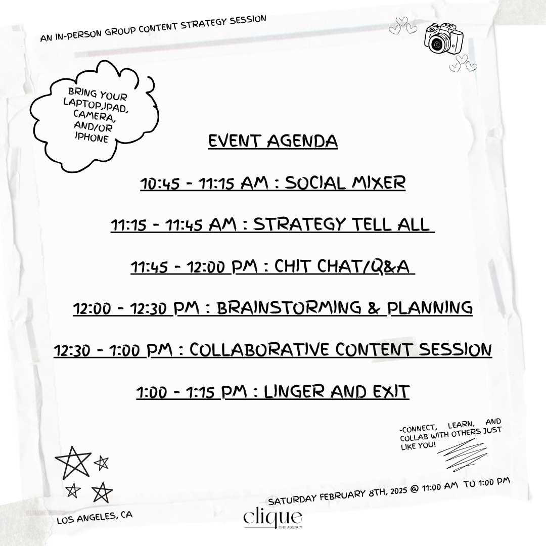 Clique, Create, and Socialize (In-Person Group Content Strategy Session)